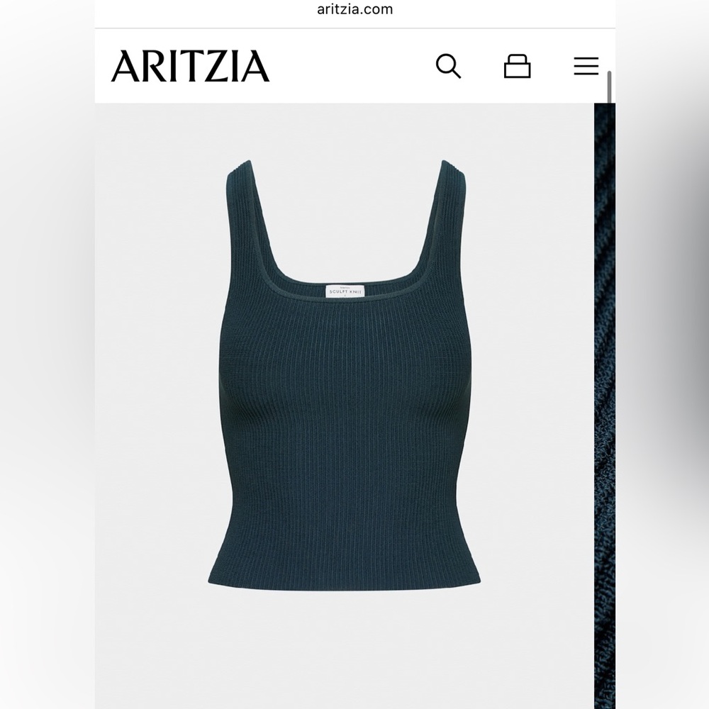 Aritzia babaton sculpt knit square neck tank RED Medium